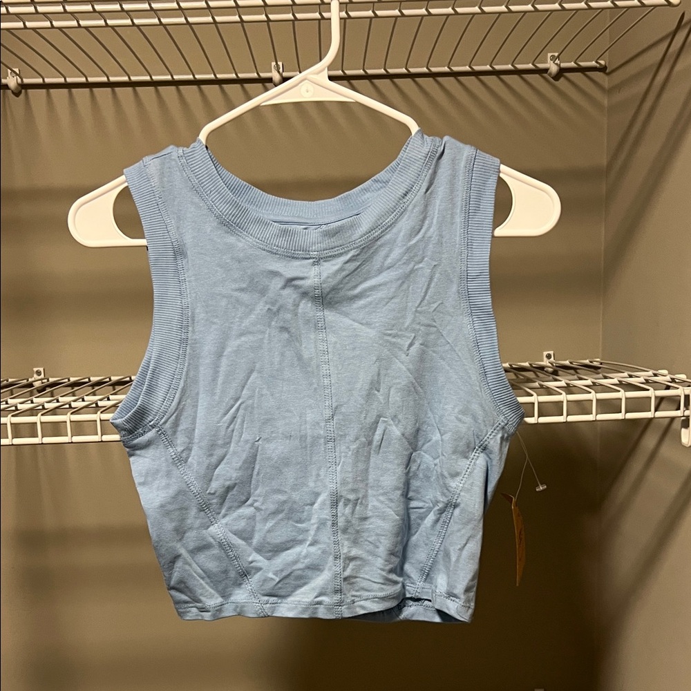 Sky Blue Sleeveless Women's Tank Top